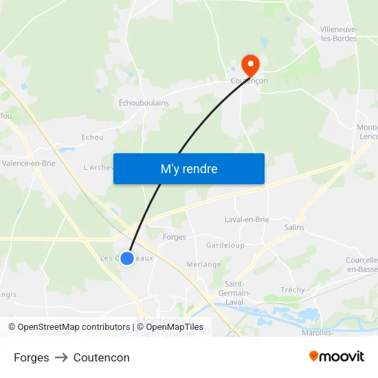 Forges to Coutencon map