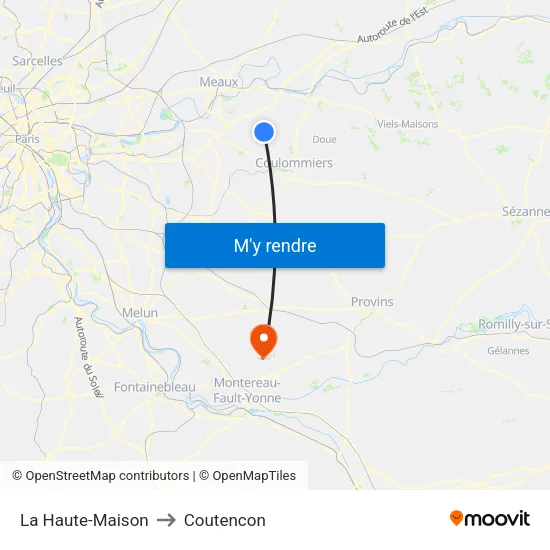 La Haute-Maison to Coutencon map