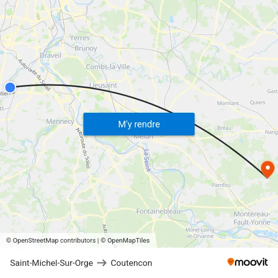 Saint-Michel-Sur-Orge to Coutencon map