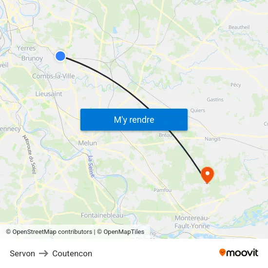 Servon to Coutencon map