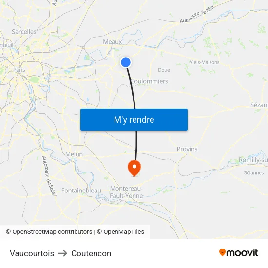 Vaucourtois to Coutencon map