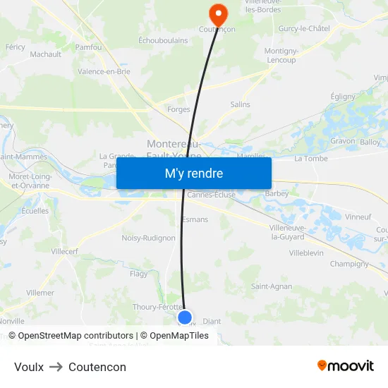 Voulx to Coutencon map