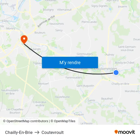 Chailly-En-Brie to Coutevroult map