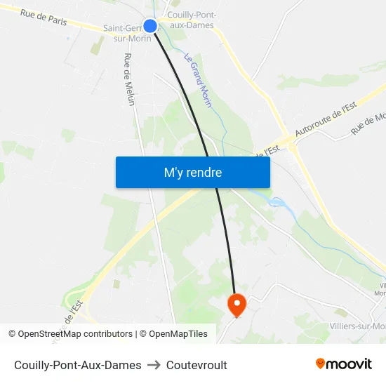 Couilly-Pont-Aux-Dames to Coutevroult map