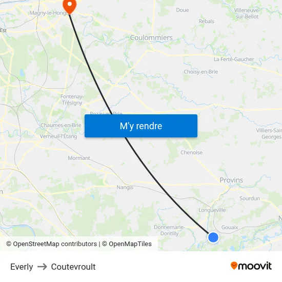 Everly to Coutevroult map
