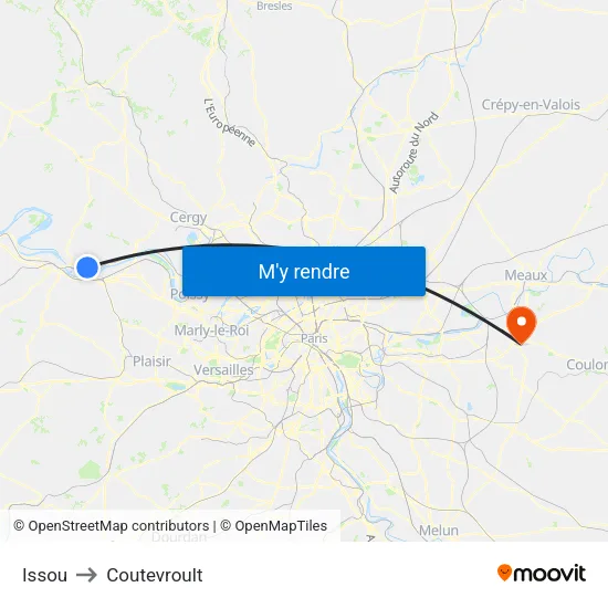 Issou to Coutevroult map