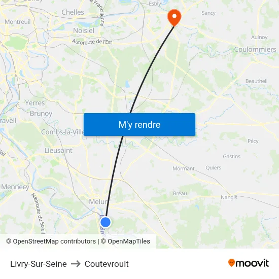 Livry-Sur-Seine to Coutevroult map