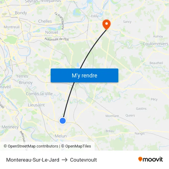 Montereau-Sur-Le-Jard to Coutevroult map
