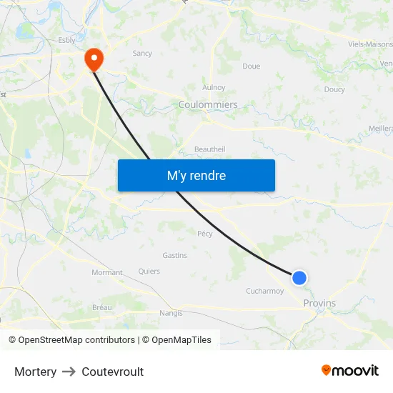Mortery to Coutevroult map