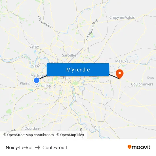 Noisy-Le-Roi to Coutevroult map