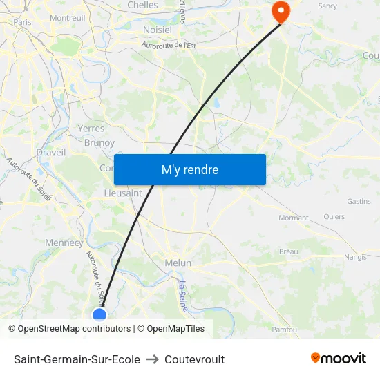Saint-Germain-Sur-Ecole to Coutevroult map