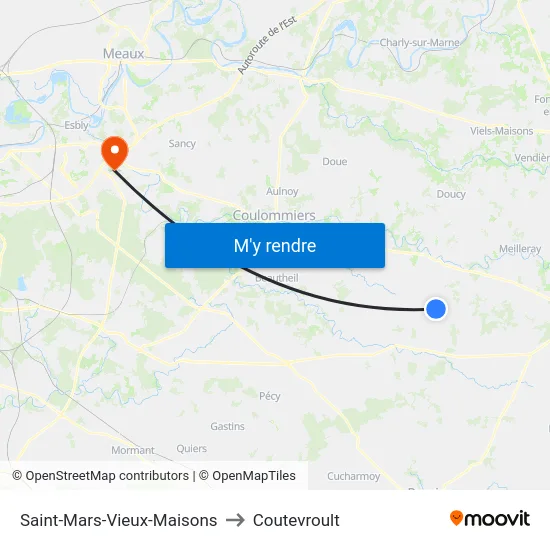 Saint-Mars-Vieux-Maisons to Coutevroult map