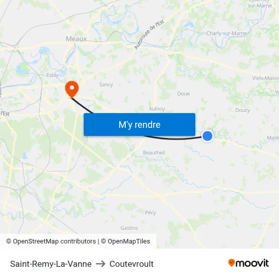 Saint-Remy-La-Vanne to Coutevroult map