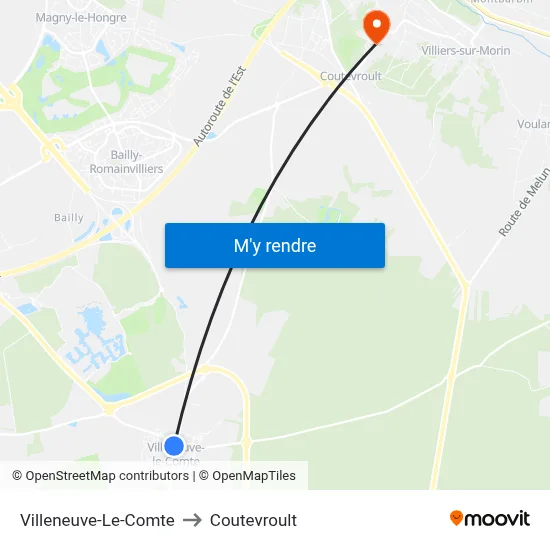 Villeneuve-Le-Comte to Coutevroult map