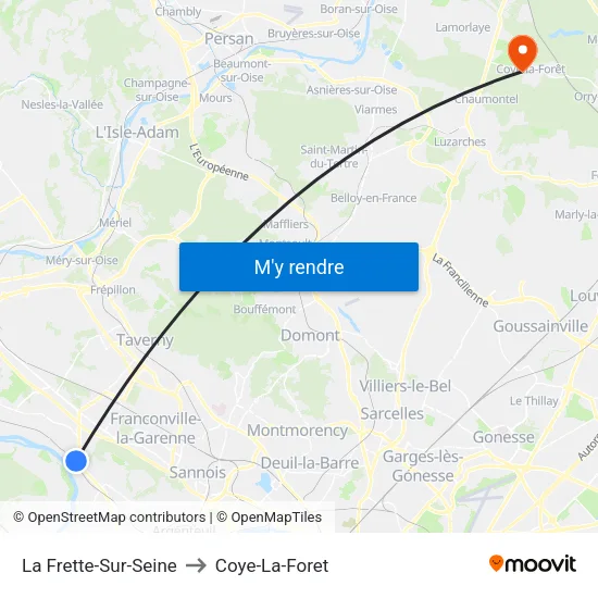 La Frette-Sur-Seine to Coye-La-Foret map