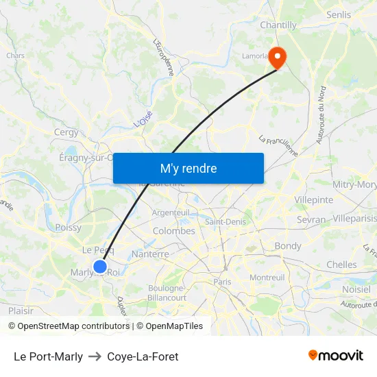 Le Port-Marly to Coye-La-Foret map