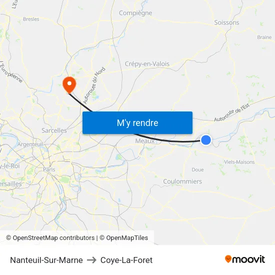 Nanteuil-Sur-Marne to Coye-La-Foret map