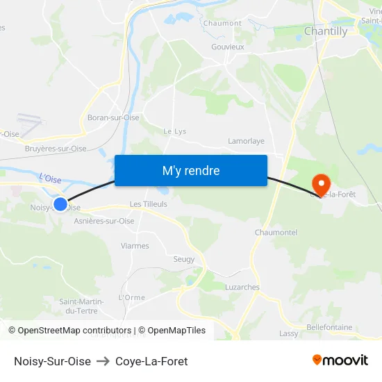 Noisy-Sur-Oise to Coye-La-Foret map