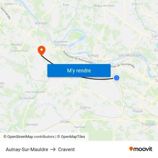 Aulnay-Sur-Mauldre to Cravent map