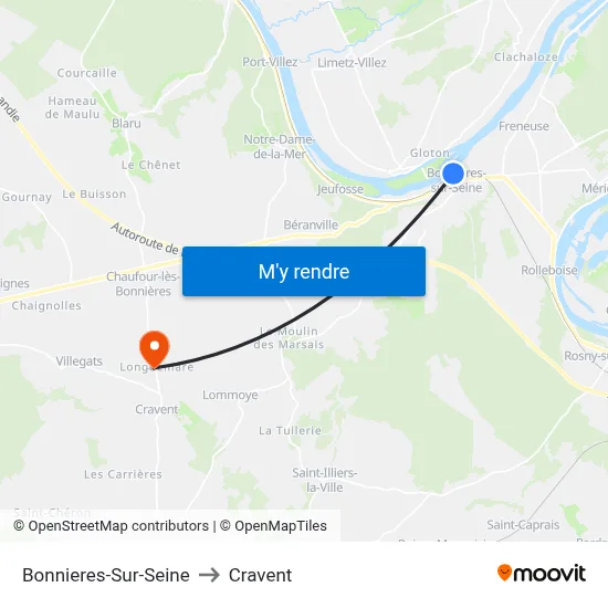 Bonnieres-Sur-Seine to Cravent map