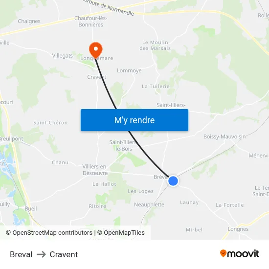 Breval to Cravent map