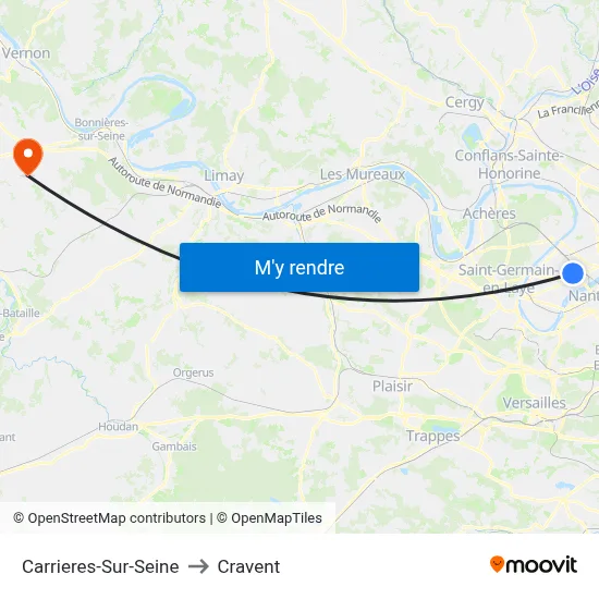 Carrieres-Sur-Seine to Cravent map