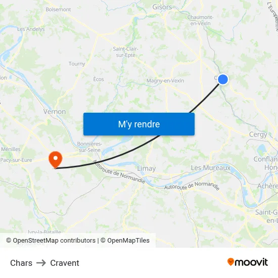 Chars to Cravent map