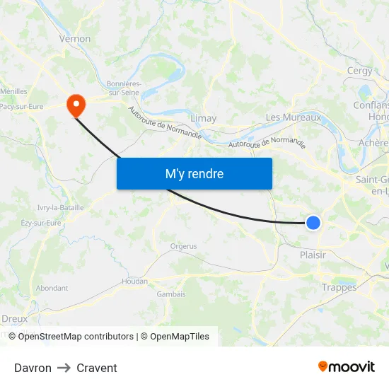 Davron to Cravent map