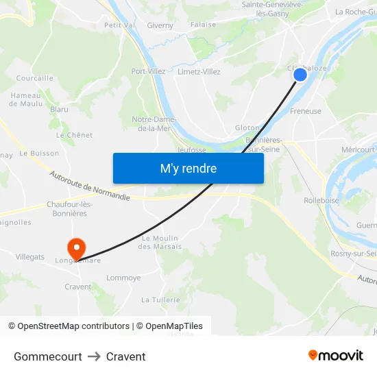 Gommecourt to Cravent map
