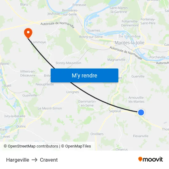 Hargeville to Cravent map