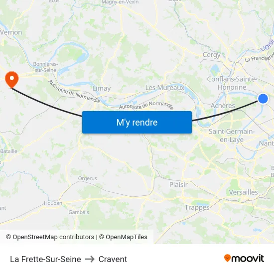 La Frette-Sur-Seine to Cravent map