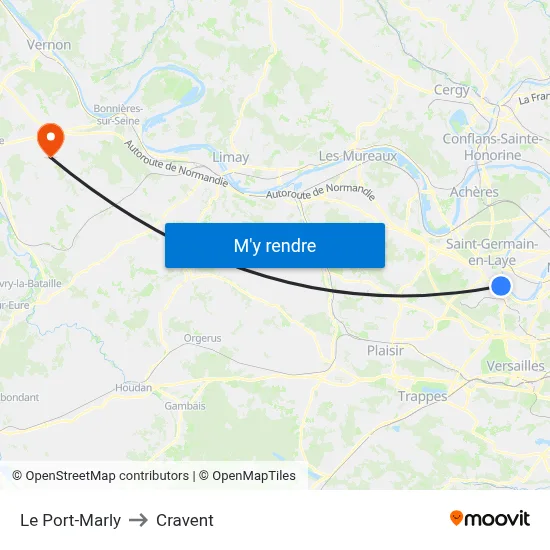 Le Port-Marly to Cravent map