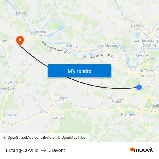 L'Etang-La-Ville to Cravent map