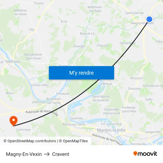 Magny-En-Vexin to Cravent map