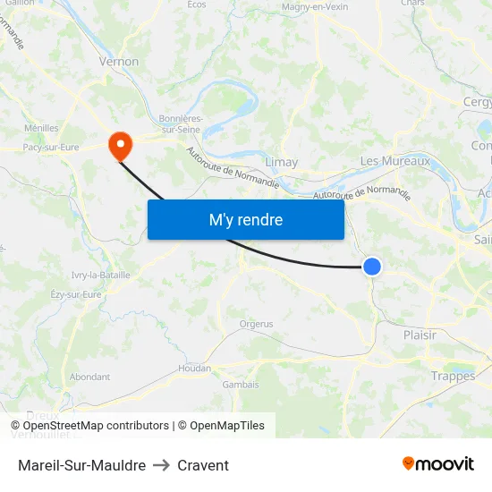 Mareil-Sur-Mauldre to Cravent map