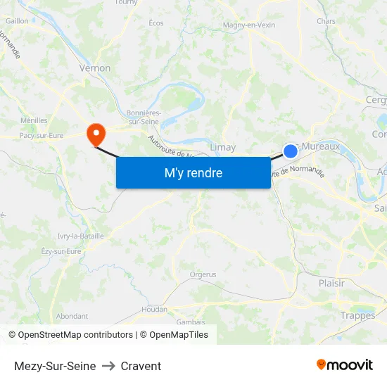 Mezy-Sur-Seine to Cravent map