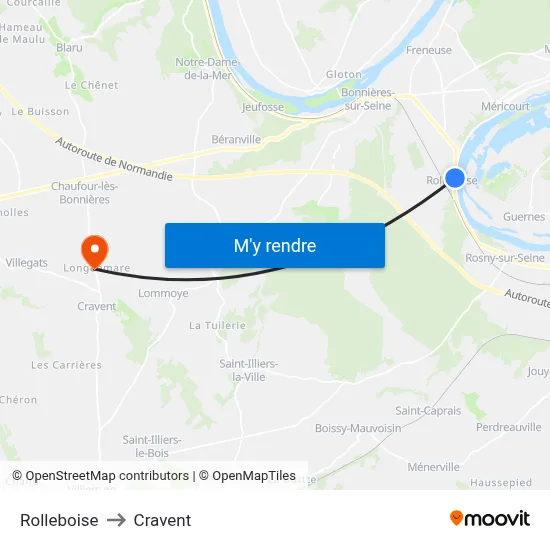 Rolleboise to Cravent map