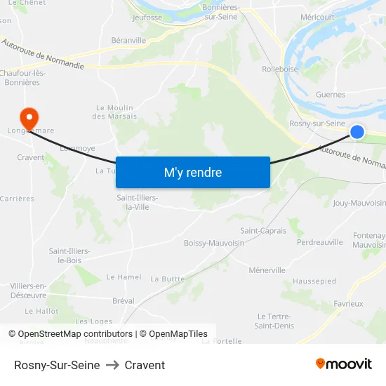 Rosny-Sur-Seine to Cravent map