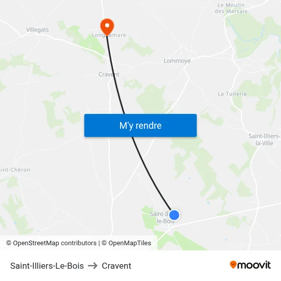 Saint-Illiers-Le-Bois to Cravent map