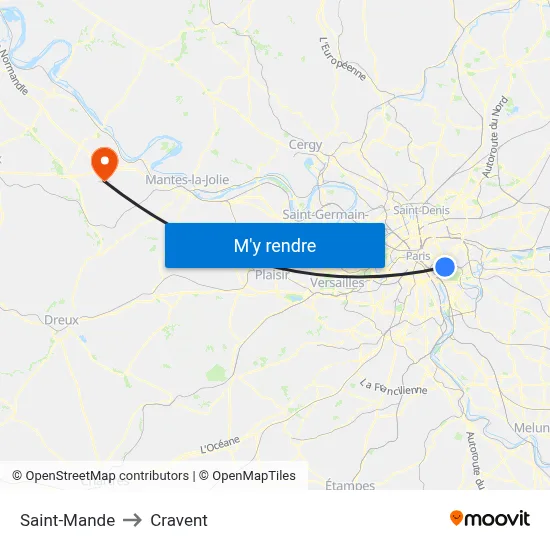 Saint-Mande to Cravent map