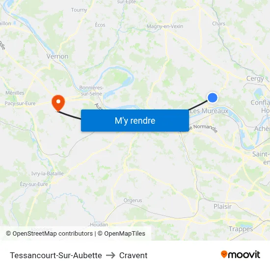 Tessancourt-Sur-Aubette to Cravent map