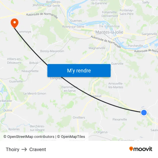 Thoiry to Cravent map