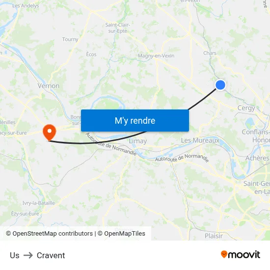 Us to Cravent map