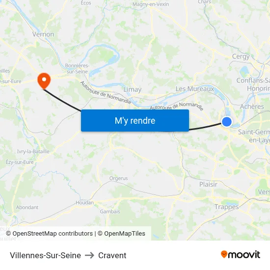 Villennes-Sur-Seine to Cravent map