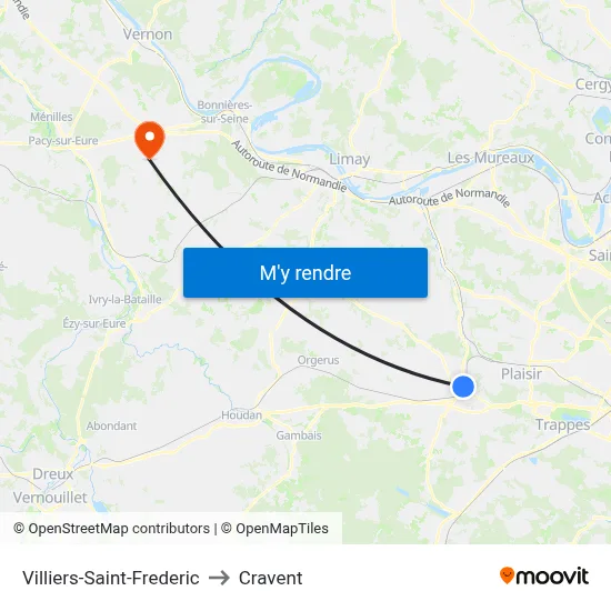 Villiers-Saint-Frederic to Cravent map