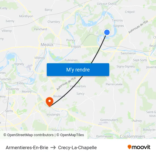 Armentieres-En-Brie to Crecy-La-Chapelle map