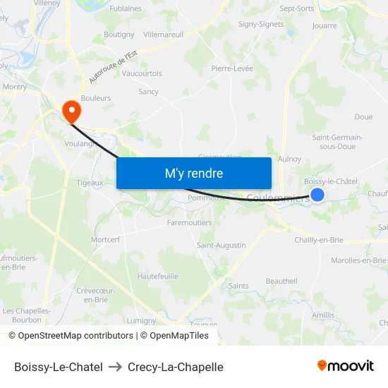 Boissy-Le-Chatel to Crecy-La-Chapelle map