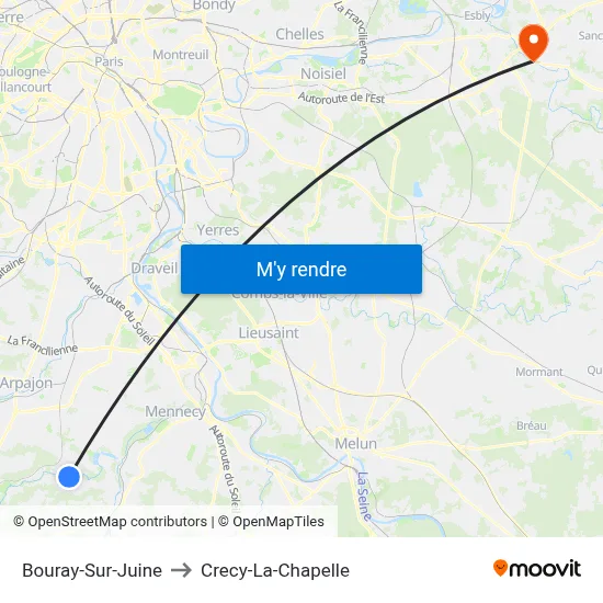 Bouray-Sur-Juine to Crecy-La-Chapelle map