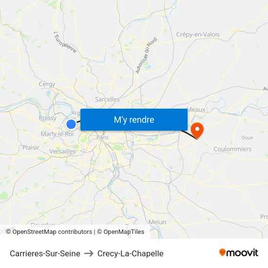 Carrieres-Sur-Seine to Crecy-La-Chapelle map