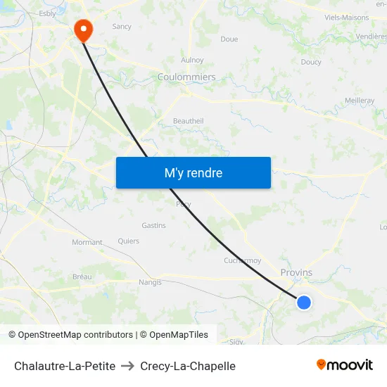 Chalautre-La-Petite to Crecy-La-Chapelle map